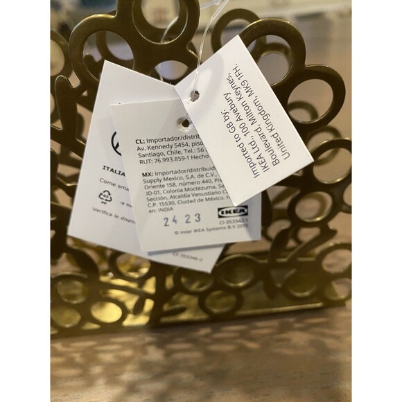 Ikea Vinterfint Napkin Holder Gold 505.799.70 w/30 Napkins 605.811.33 Fast Ship - Picture 7 of 8